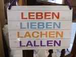 Blechschild Leben Lieben Lachen Lallen